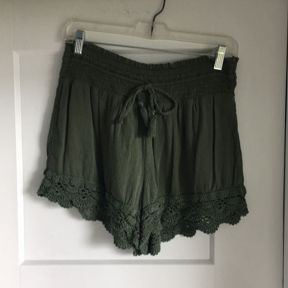 Aeroe Olive Green Paperbag Shorts